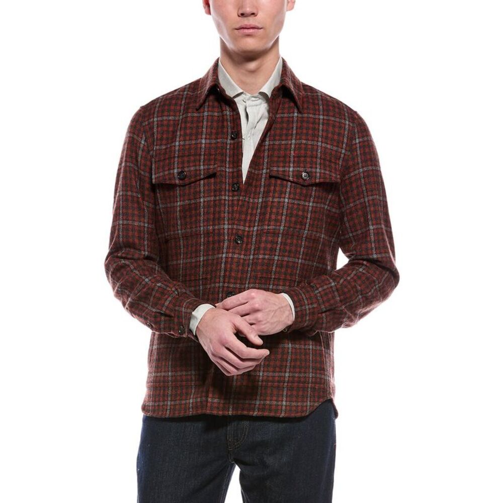 Isaia Mens  Cashmere Shirt, Orange